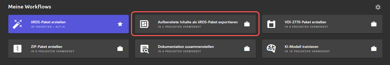 Workflow: iiRDS-Paket erstellen